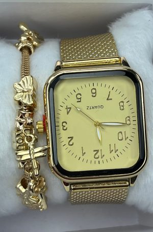 Relógio Feminino + Pulseirinha – Kit Luxo com Caixinha