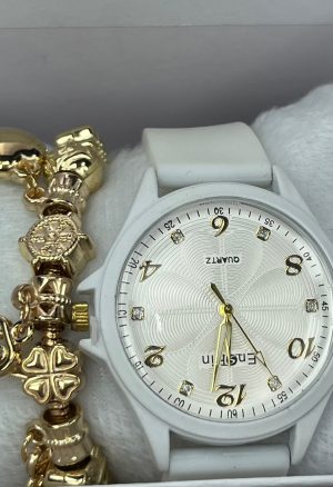 Kit Relógio e Pulseira Feminina – Sofisticação em uma Caixinha