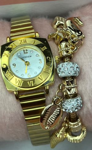 Relógio Feminino + Pulseirinha – Kit Luxo com Caixinha